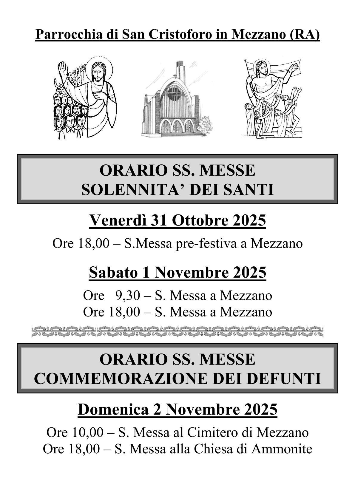 Programma Santi e Defunti 2025