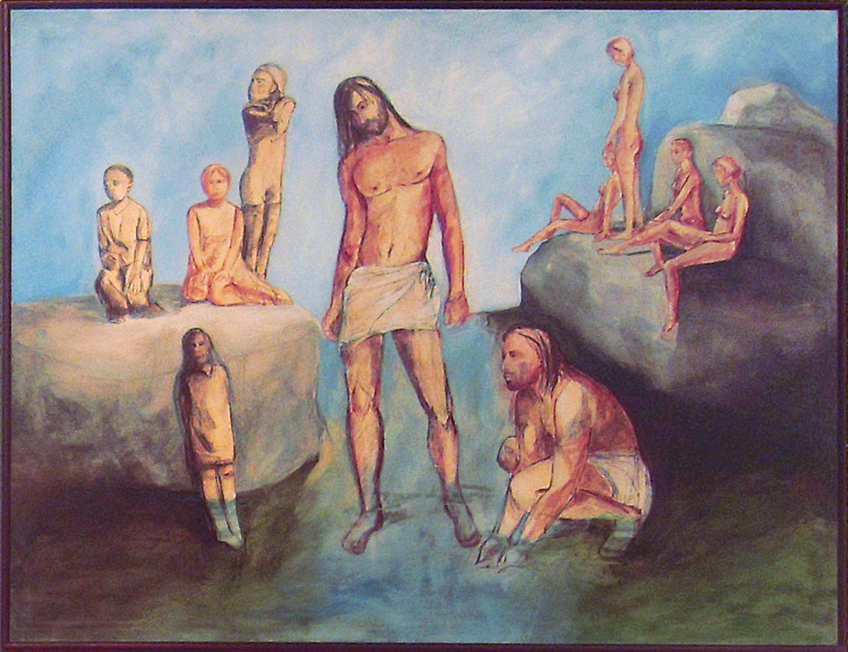 Chiesa di Mezzano: quadro Battesimo di Cristo, opera di Manuela Camprini