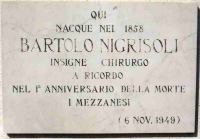 Targa commemorativa di Bartolo Nigrisoli